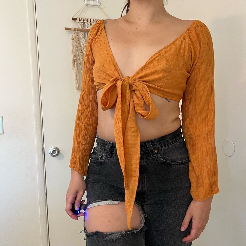 Multi Way Orange Wrap Top